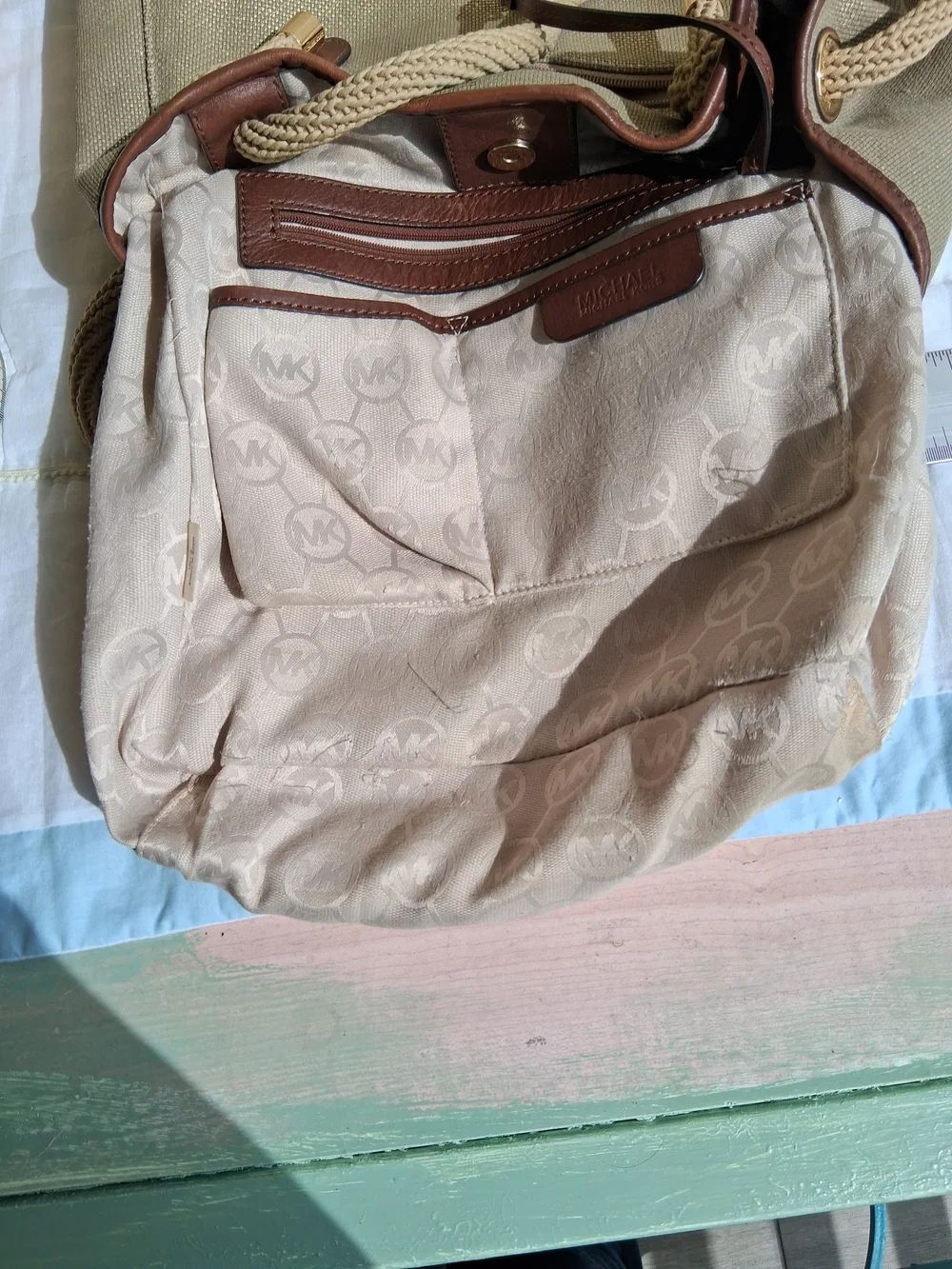 Michael Kors Metallic Tote Bag with Rope Handles